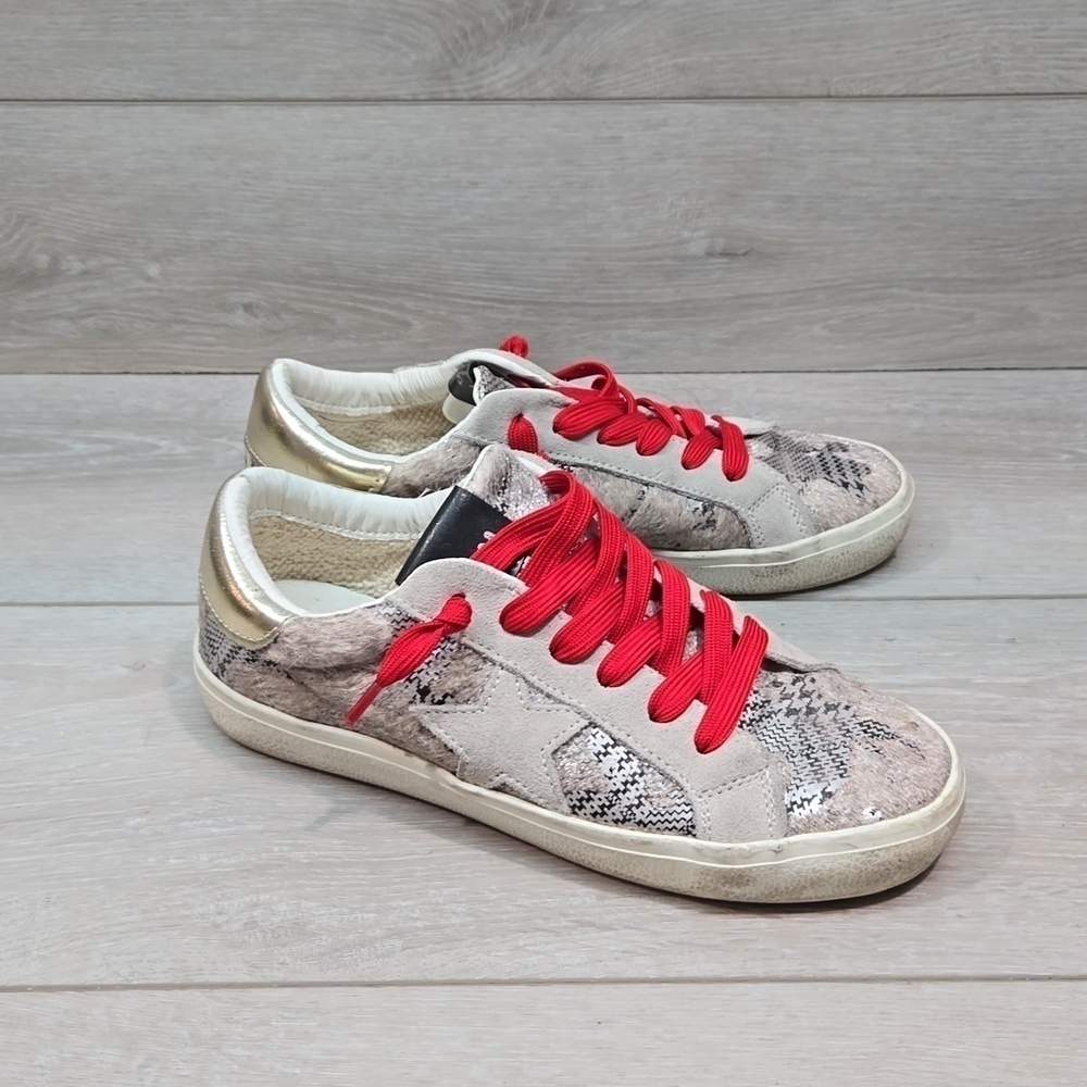 Steve Madden Women Philosophy Cow Suede upper Leather Sneakers shoes sz 7.5